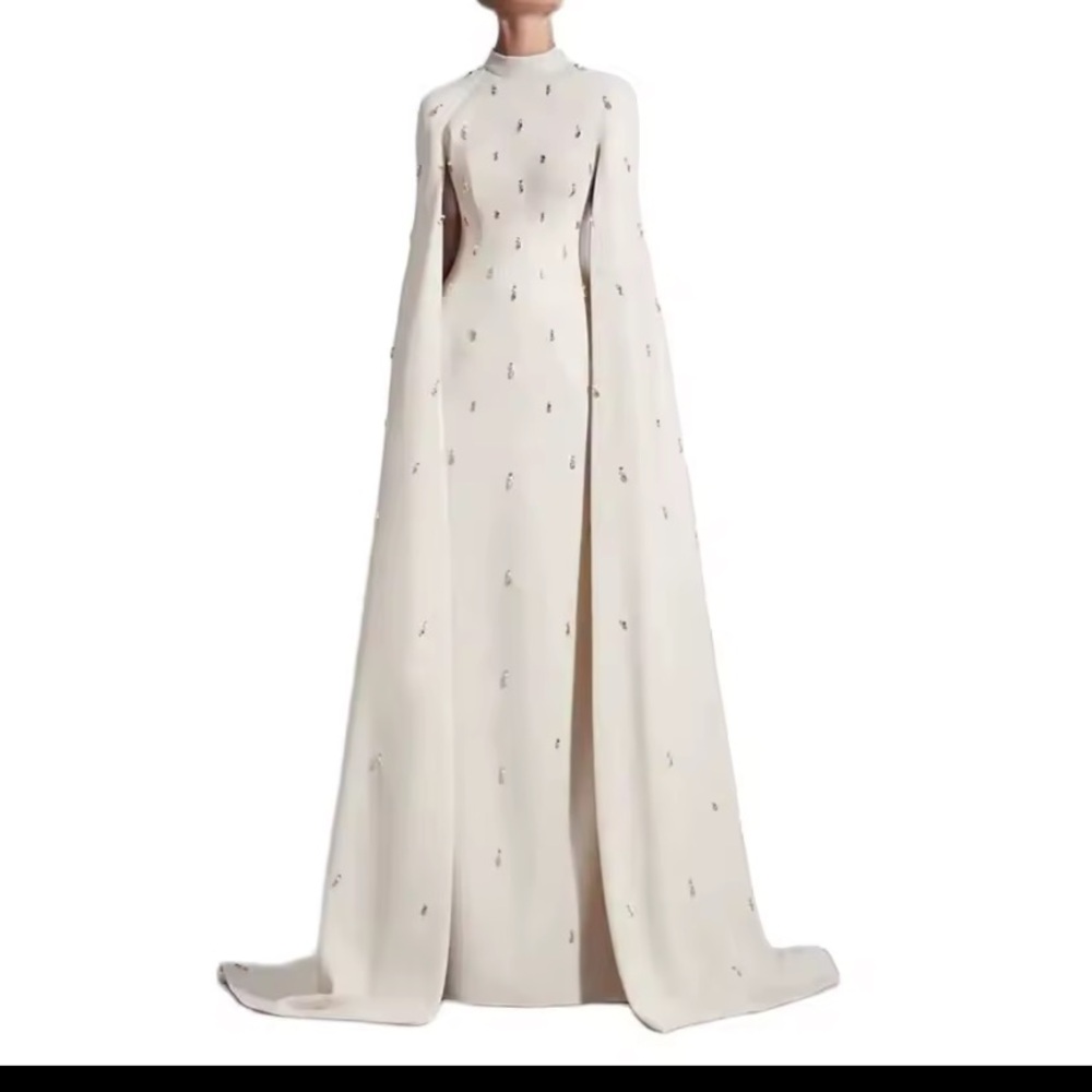 Elegant white Cape Gown